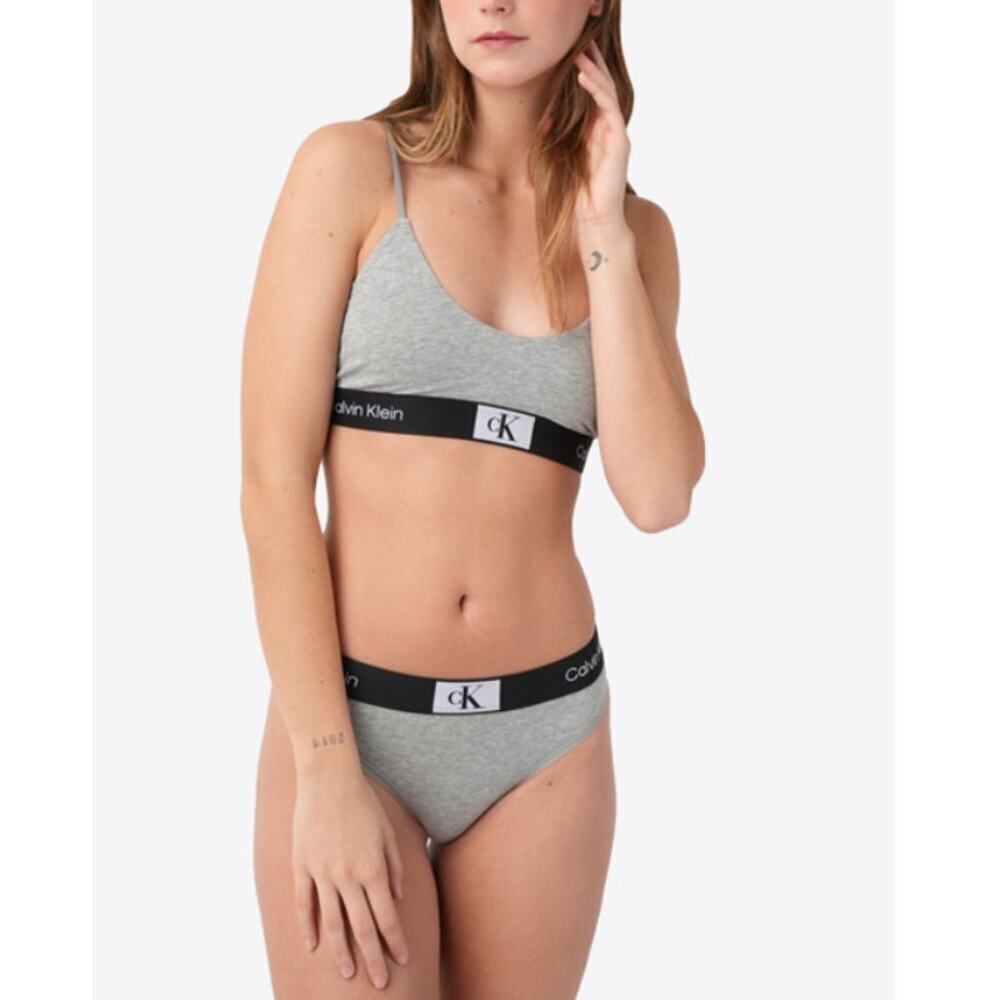 Calvin Klein Women's Gray Cotton Stretch Unlined Bralette Size XS - Picture 4 of 9